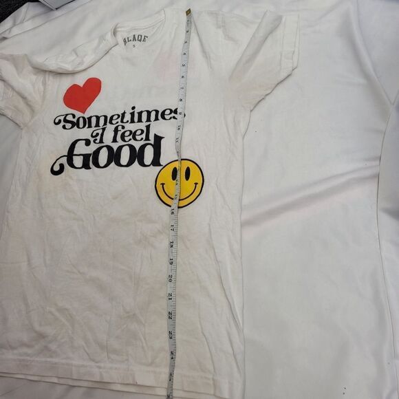 BLAQE sometimes I feel good/sad white short sleeve graphic t-shirt unisex S - Picture 6 of 6